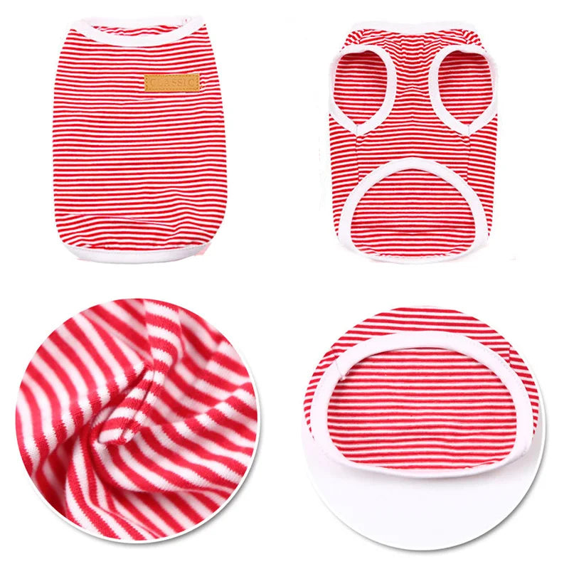 Cute Stripe Cat Vest Shirt Classic Pet Clothes for Cats Ropa Para Gato Katten Kleding Kedi Giyim Cats Clothing for Pets Outfit