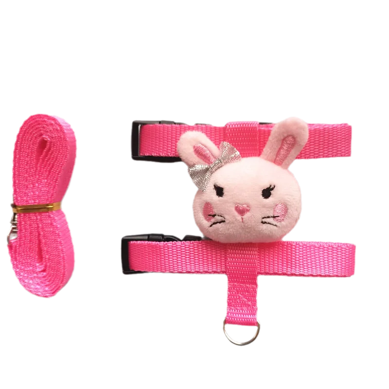 Cartoon Rabbit Harness and Leash Set Walking Adjustable Pet Harnesses for Small Animals Bunny Guinea Pig mascotas Accessories