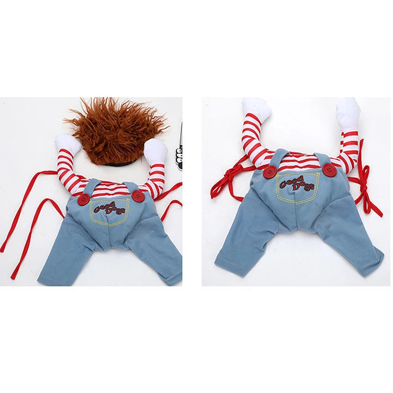 Funny Dog Clothes Dogs Cosplay Costume Halloween Comical Outfits Holding A Knife Set Pet Cat Dog Festival Party Clothing 2023