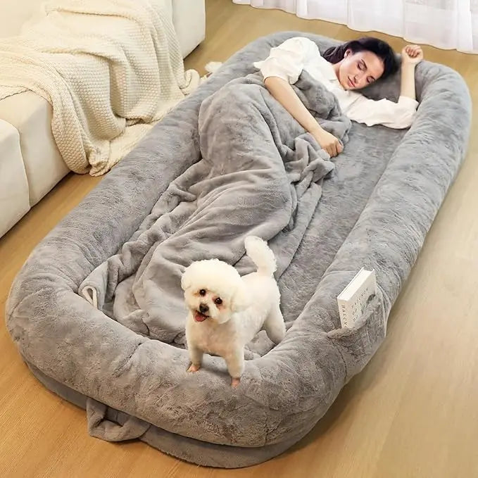 Human Dog Bed for Adults, 71" Long Human Size Dog Bed, Removable Cover, Washable, Waterproof, Orthopedic Design