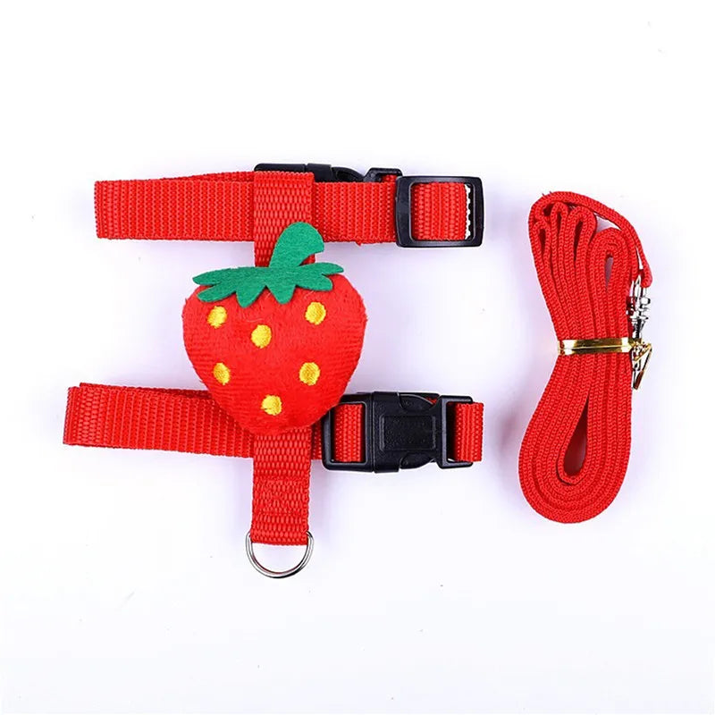 Hamster Rabbit Small Pets Chest Strap Outdoor Traction Rope Adjustable Harness Leash Vest for Rabbit Hedgehog Guinea Pig