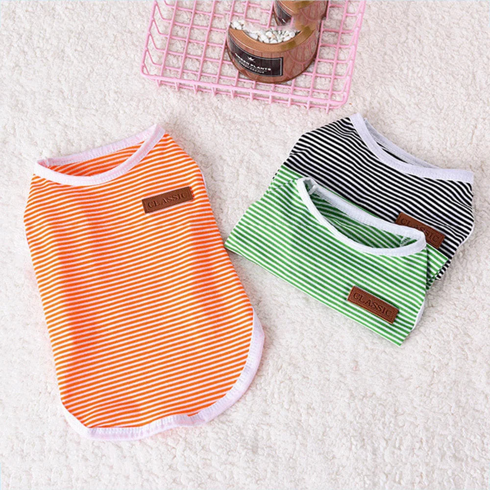 Cute Stripe Cat Vest Shirt Classic Pet Clothes for Cats Ropa Para Gato Katten Kleding Kedi Giyim Cats Clothing for Pets Outfit