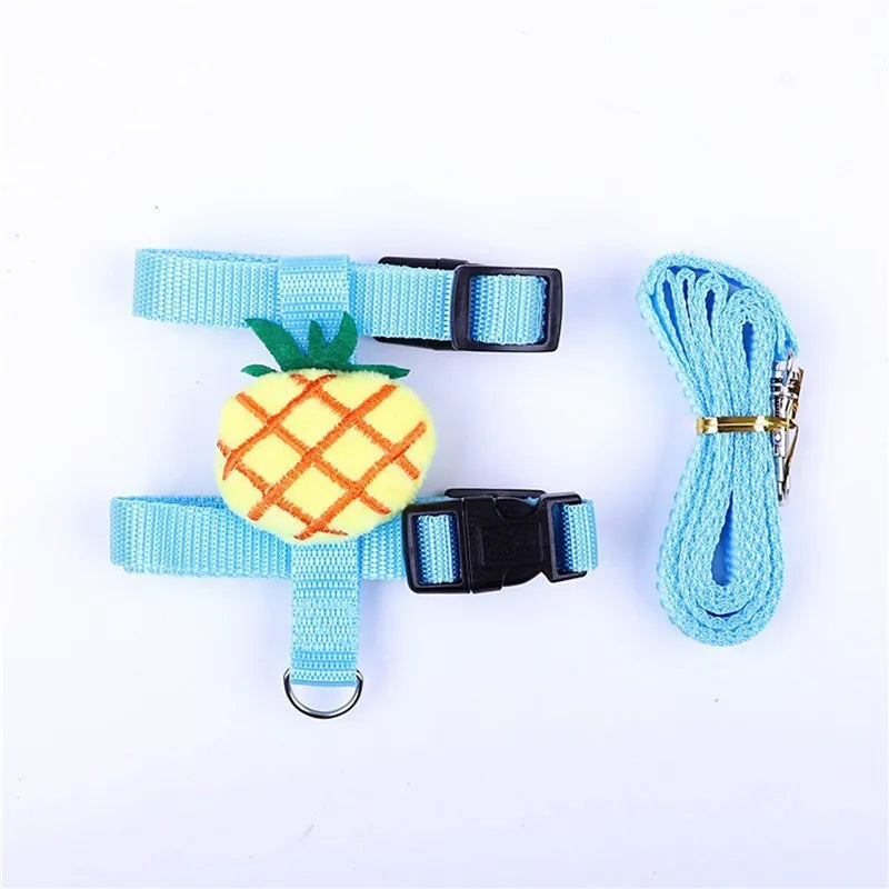 Hamster Rabbit Small Pets Chest Strap Outdoor Traction Rope Adjustable Harness Leash Vest for Rabbit Hedgehog Guinea Pig