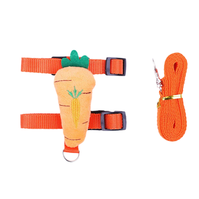 Cartoon Rabbit Harness and Leash Set Walking Adjustable Pet Harnesses for Small Animals Bunny Guinea Pig mascotas Accessories