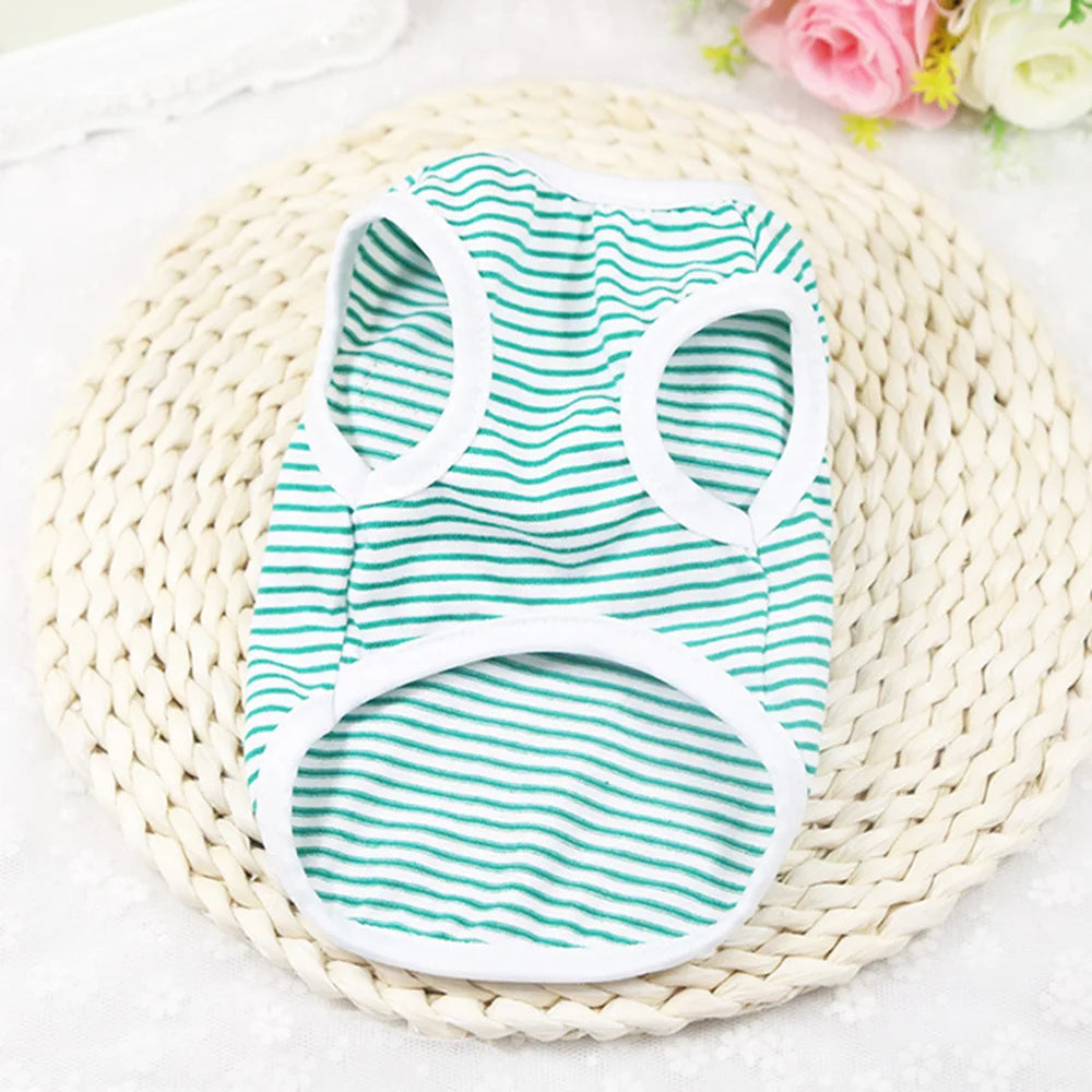 Cute Stripe Cat Vest Shirt Classic Pet Clothes for Cats Ropa Para Gato Katten Kleding Kedi Giyim Cats Clothing for Pets Outfit