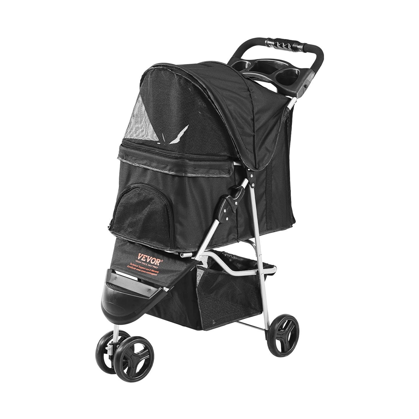VEVOR Pet Stroller Rotate Dog Stroller with Puppy Strollers Portable Foldable Trolley for Small to Medium Sized Dogs Outdoor